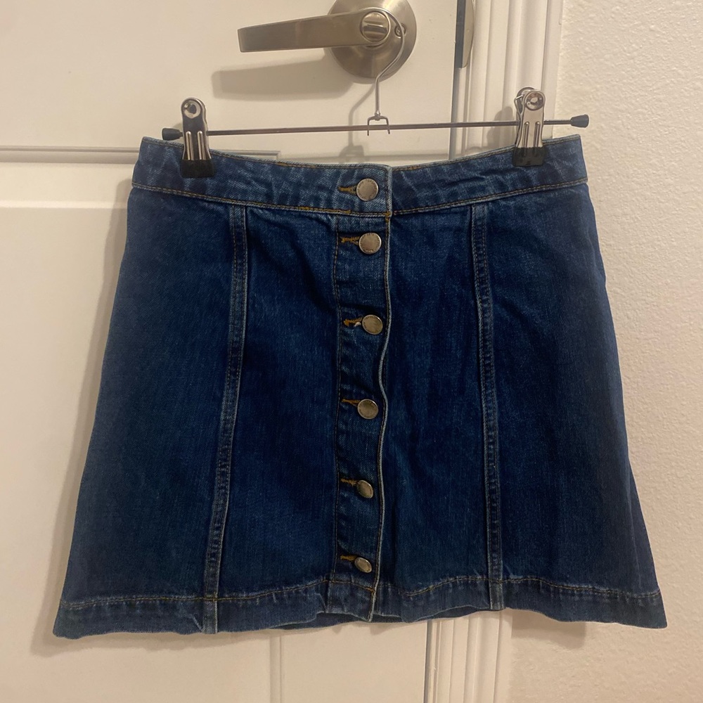 Topshop denim button skirt